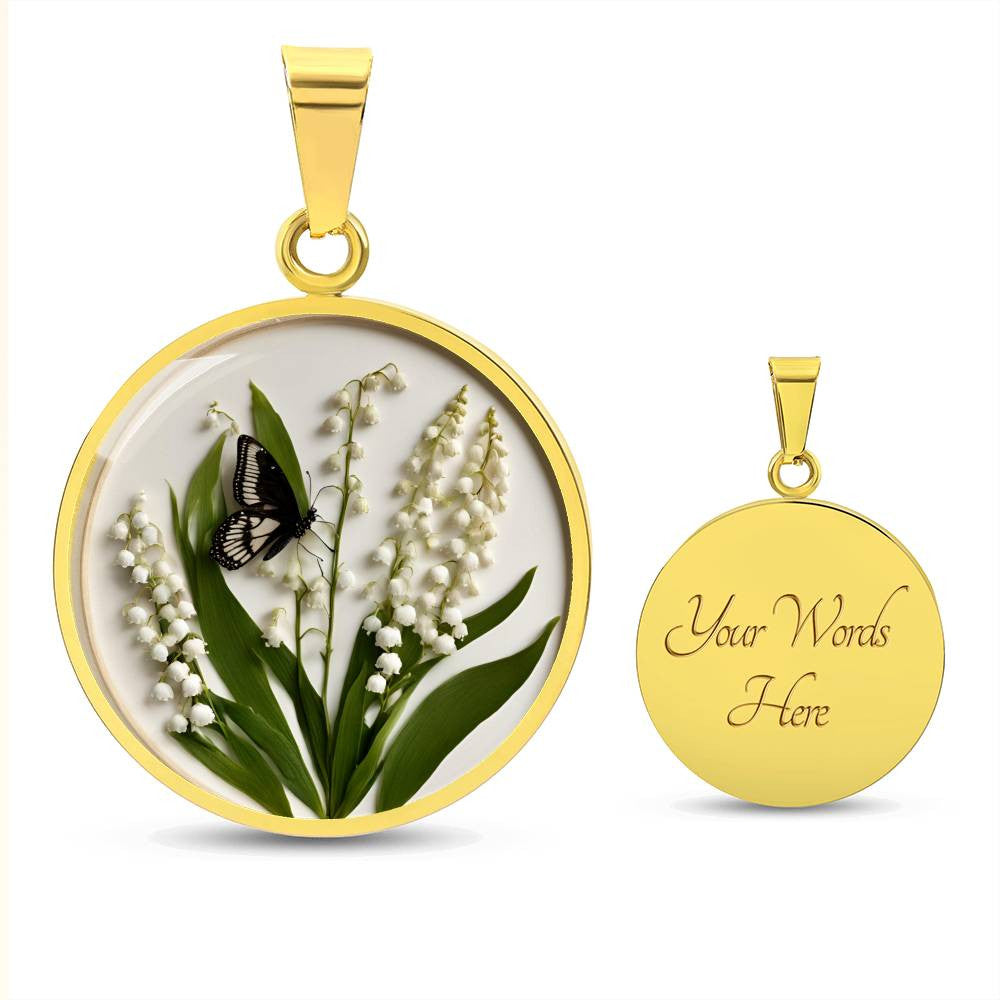 May Birth Flower Necklace Lily of the Valley-[Heartfelt Family Gift]