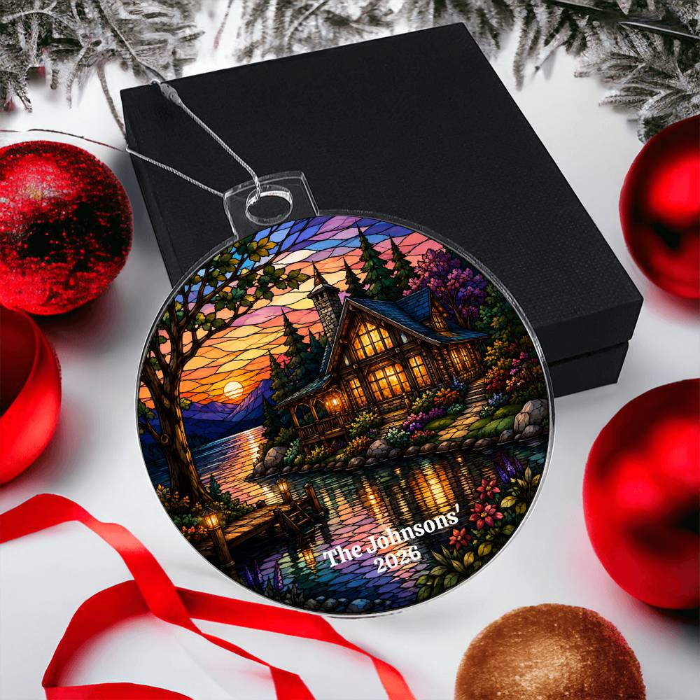 Personalized Lake House Christmas Ornament