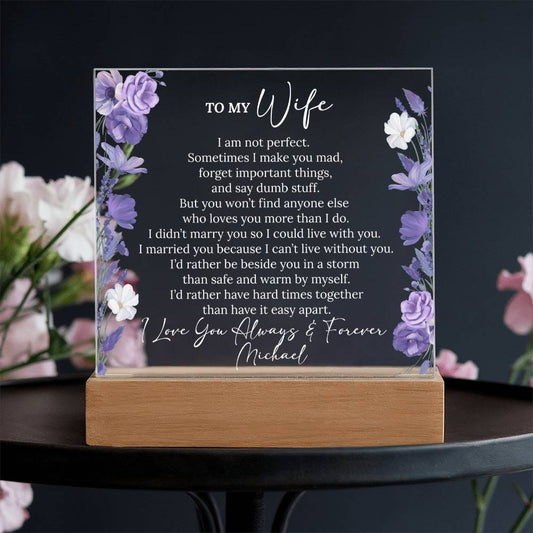 Personalized To My Wife Lighted Plaque
