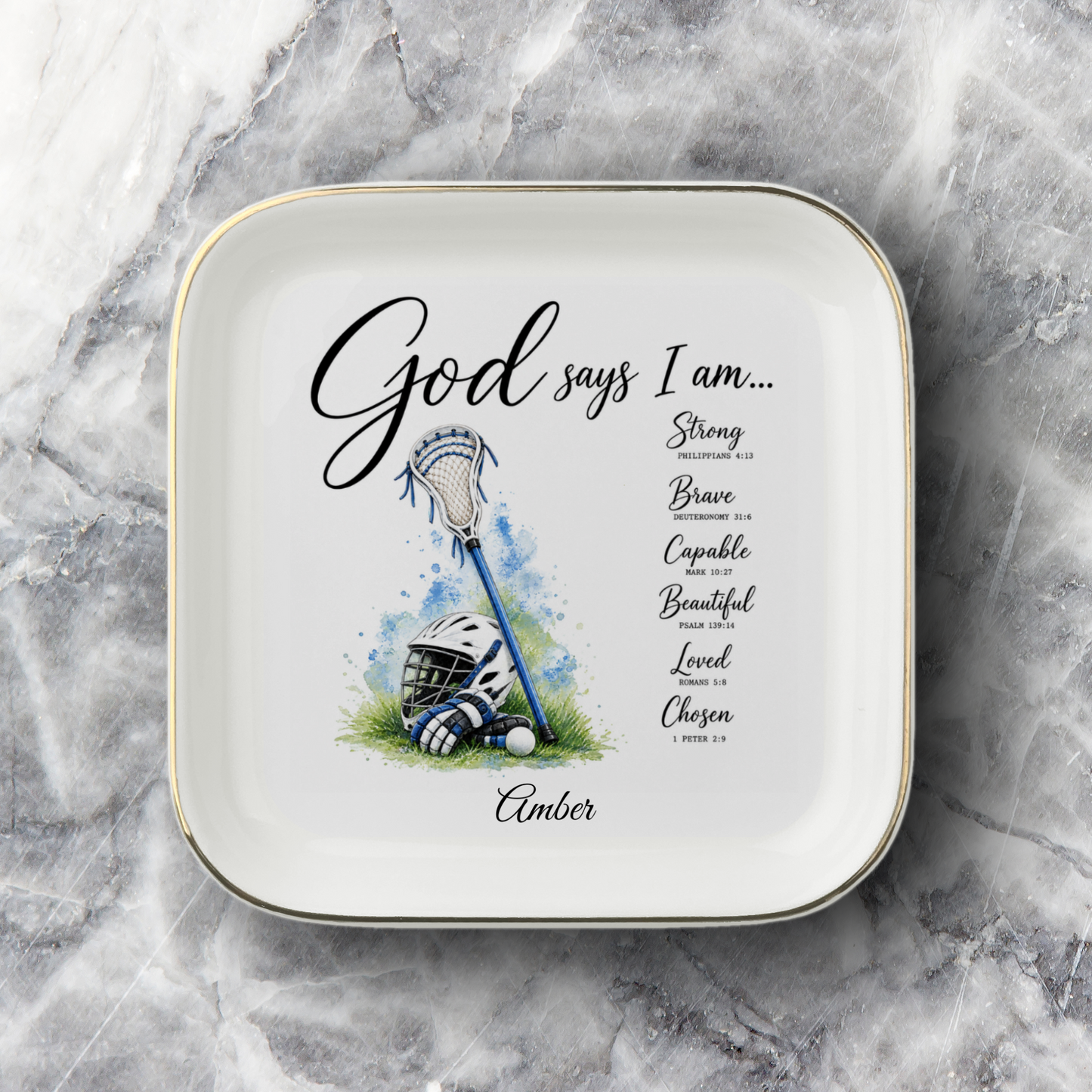 Christian Lacrosse Jewelry Dish