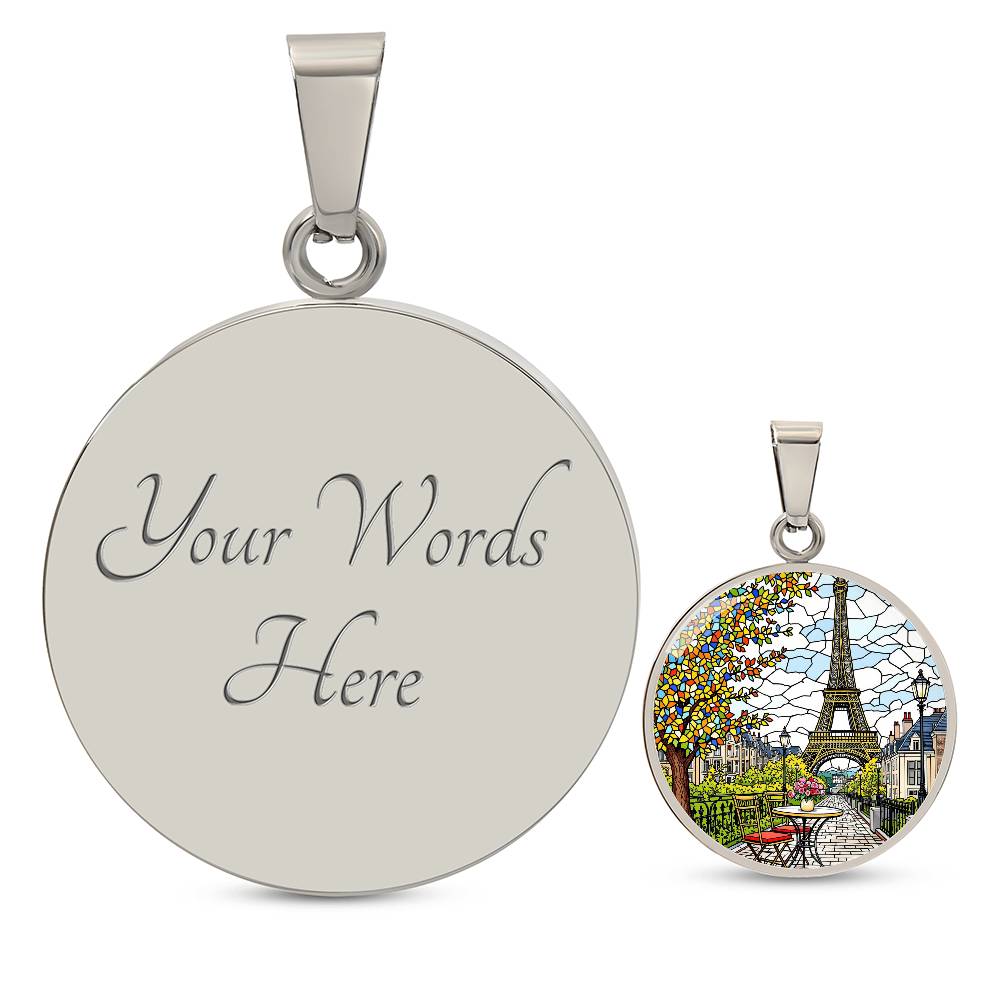 Paris Eiffel Tower Necklace with Engraving