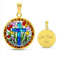 Cross and Tulip Floral Necklace with Engraving-[Heartfelt Family Gift]