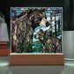 Bear Family Cub Acrylic Square Plaque-[Heartfelt Family Gift]
