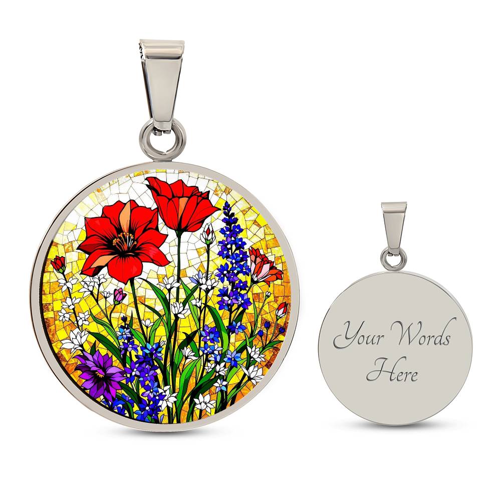 Poppy Floral Pendant Necklace