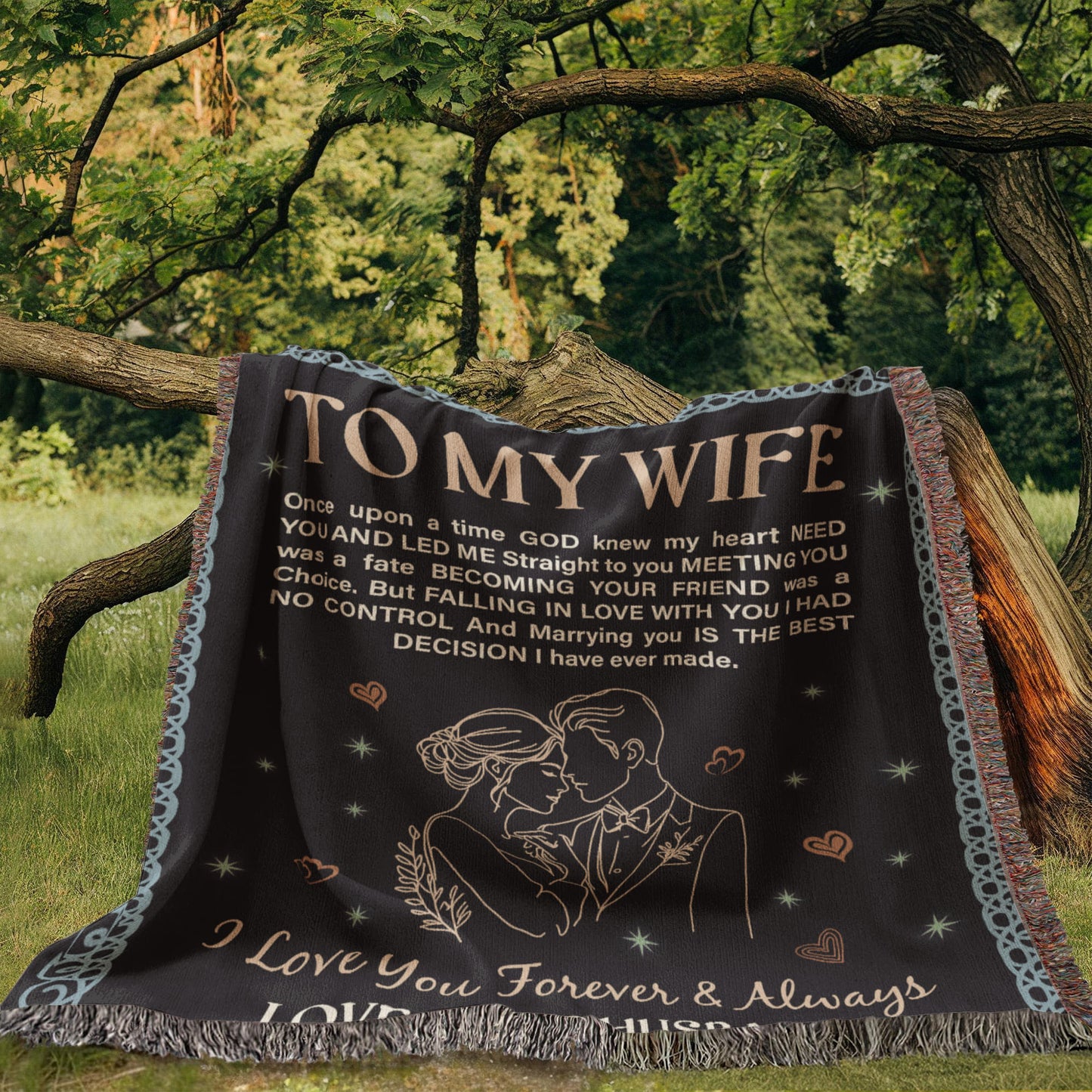 To my wife- Heirloom Woven Blanket 50x60-[Heartfelt Family Gift]