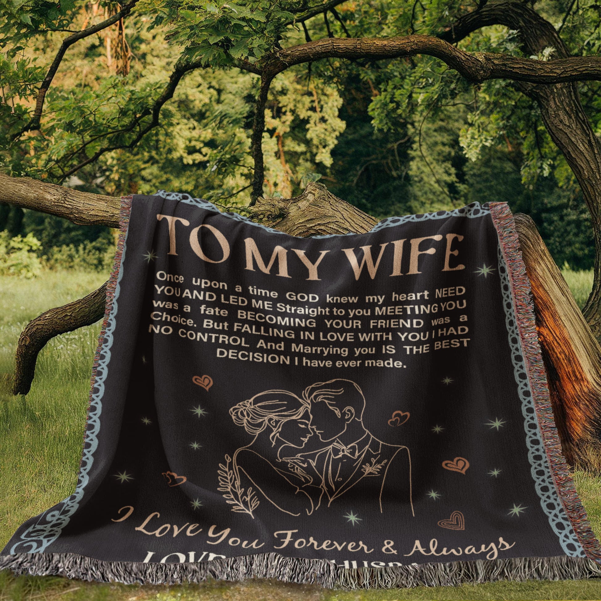 To my wife- Heirloom Woven Blanket 50x60-[Heartfelt Family Gift]