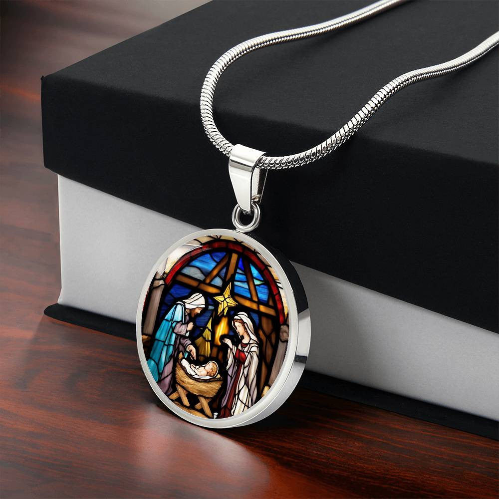 Baby Jesus Mary Joseph Manager Christmas Necklace-[Heartfelt Family Gift]