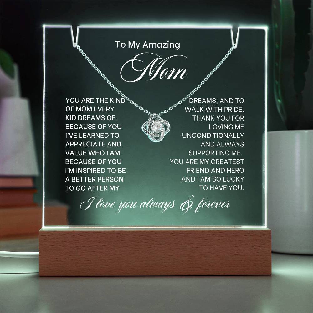 Mom Lighted Jewelry Holder with Necklace Gift Set-[Heartfelt Family Gift]