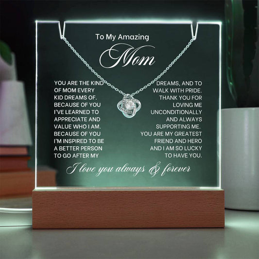 Mom Lighted Jewelry Holder with Necklace Gift Set-[Heartfelt Family Gift]