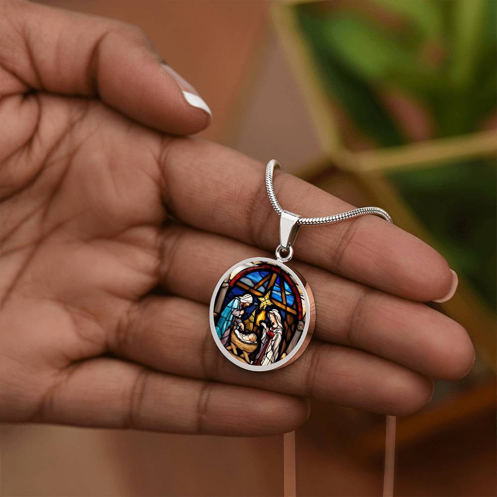 Baby Jesus Mary Joseph Manager Christmas Necklace-[Heartfelt Family Gift]