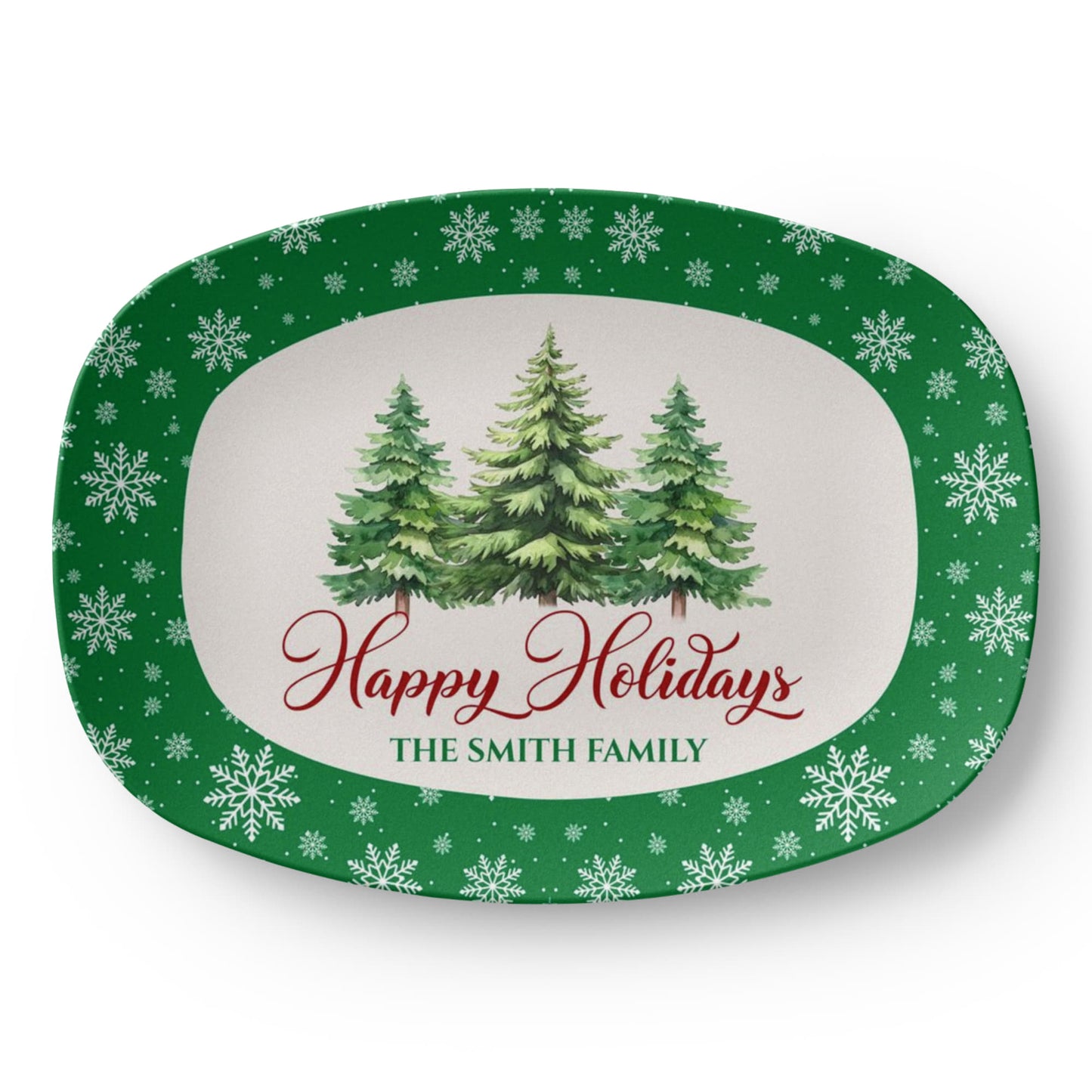 Personalized Family name Holiday Serving Tray 10”x14” Platter