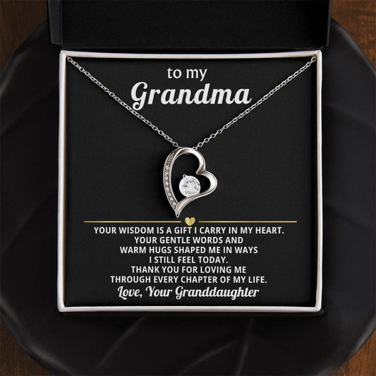 To My Grandma Necklace Gift from Granddaughter or Grandson