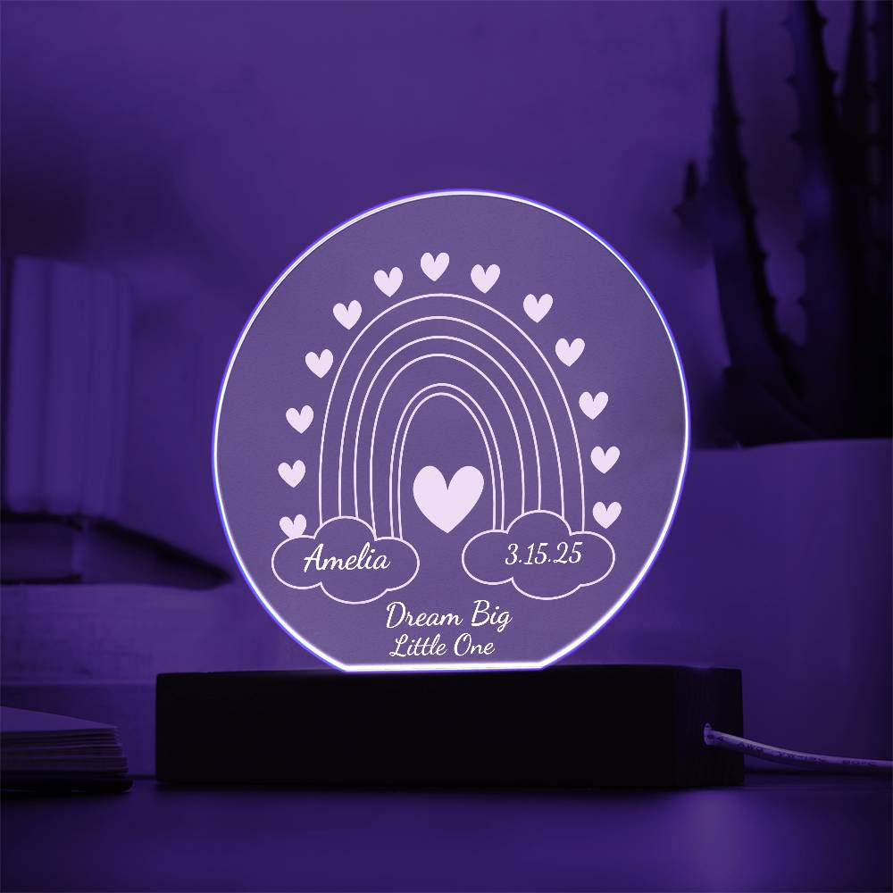 Rainbow Baby  Name Night light-[Heartfelt Family Gift]
