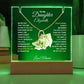 Daughter from Mom  LED Acrylic Heart Necklace Plaque Gift Set-[Heartfelt Family Gift]
