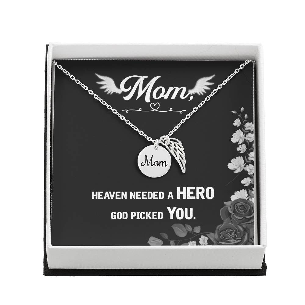 Mom Memorial Necklace - Heaven needed a hero-[Heartfelt Family Gift]