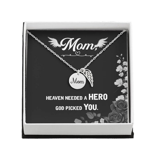 Mom Memorial Necklace - Heaven needed a hero-[Heartfelt Family Gift]