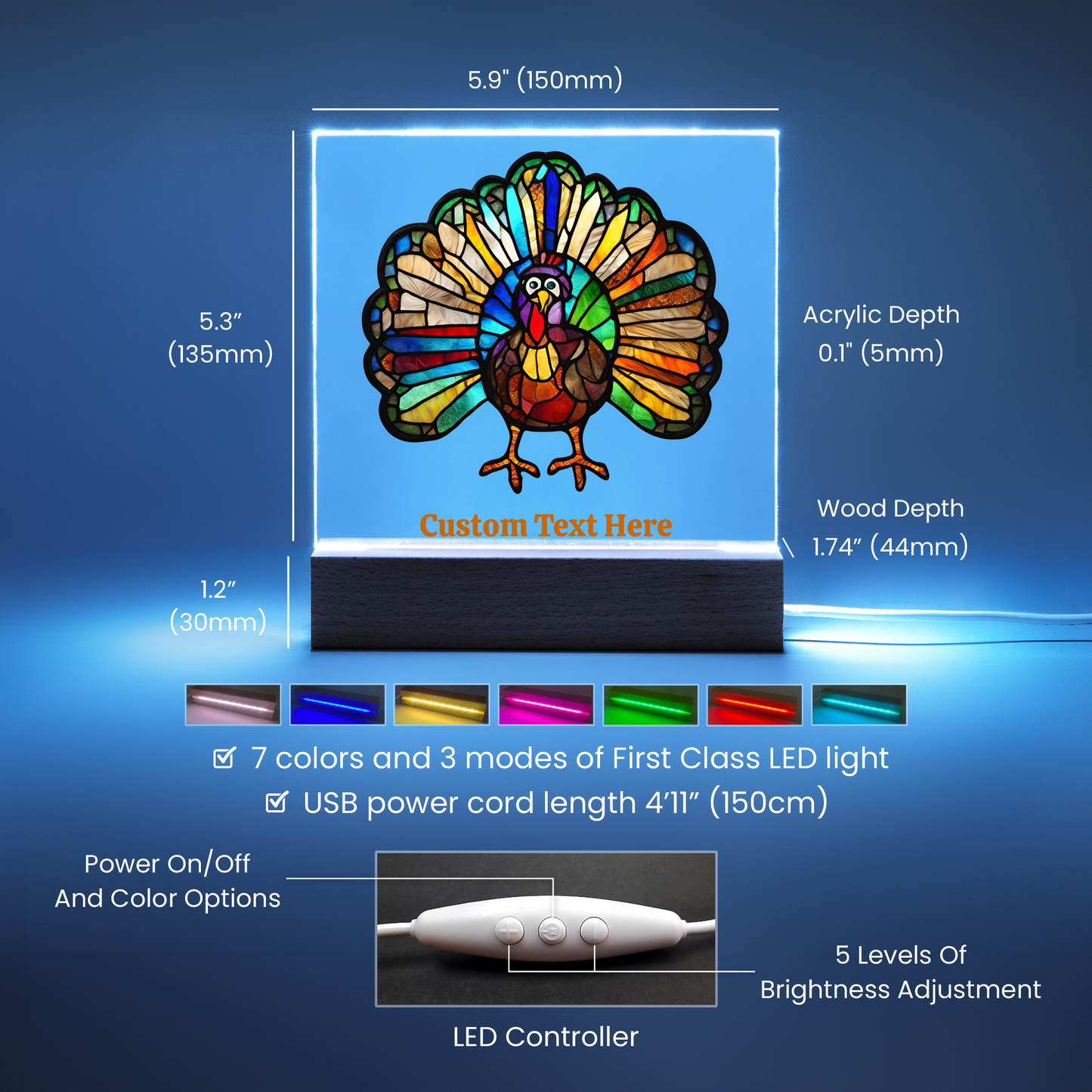 Thanksgiving Turkey Acrylic Plaque-[Heartfelt Family Gift]