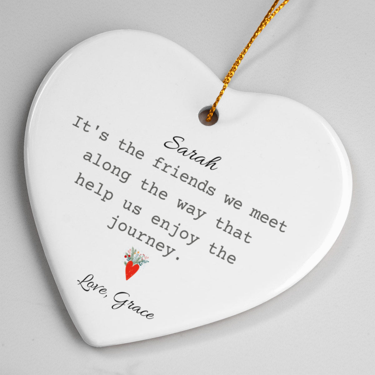 Friend  Heart Christmas Ornament