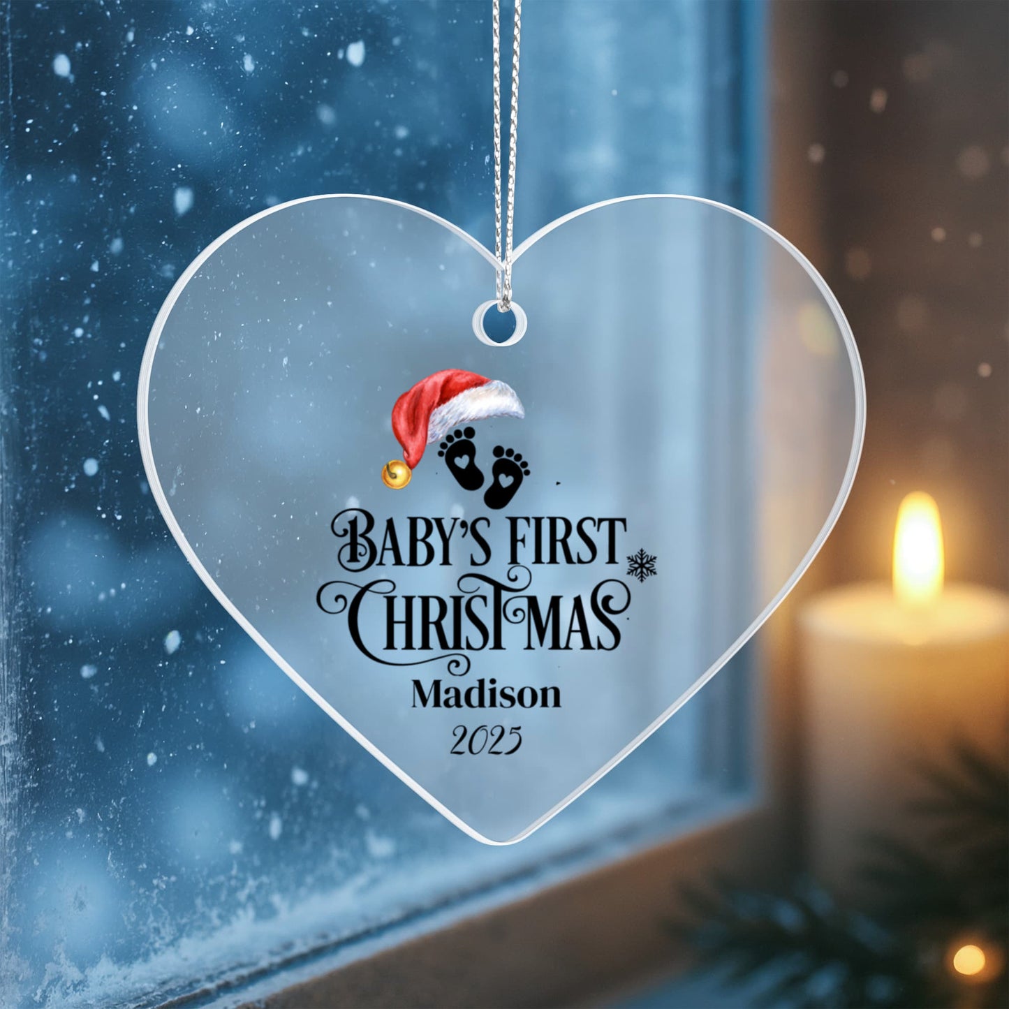 Baby's First Christmas Acrylic Heart Ornament