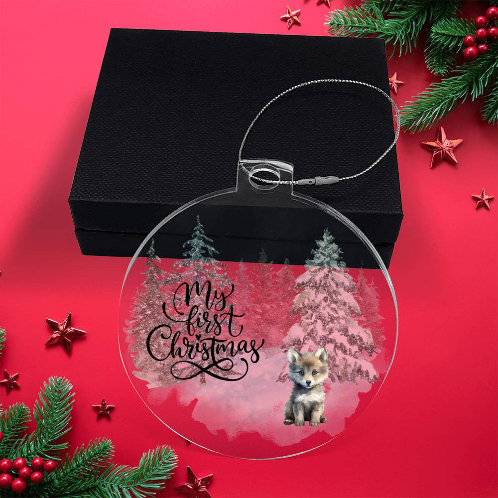 Baby 1st Christmas Fox Acrylic Ornament-[Heartfelt Family Gift]