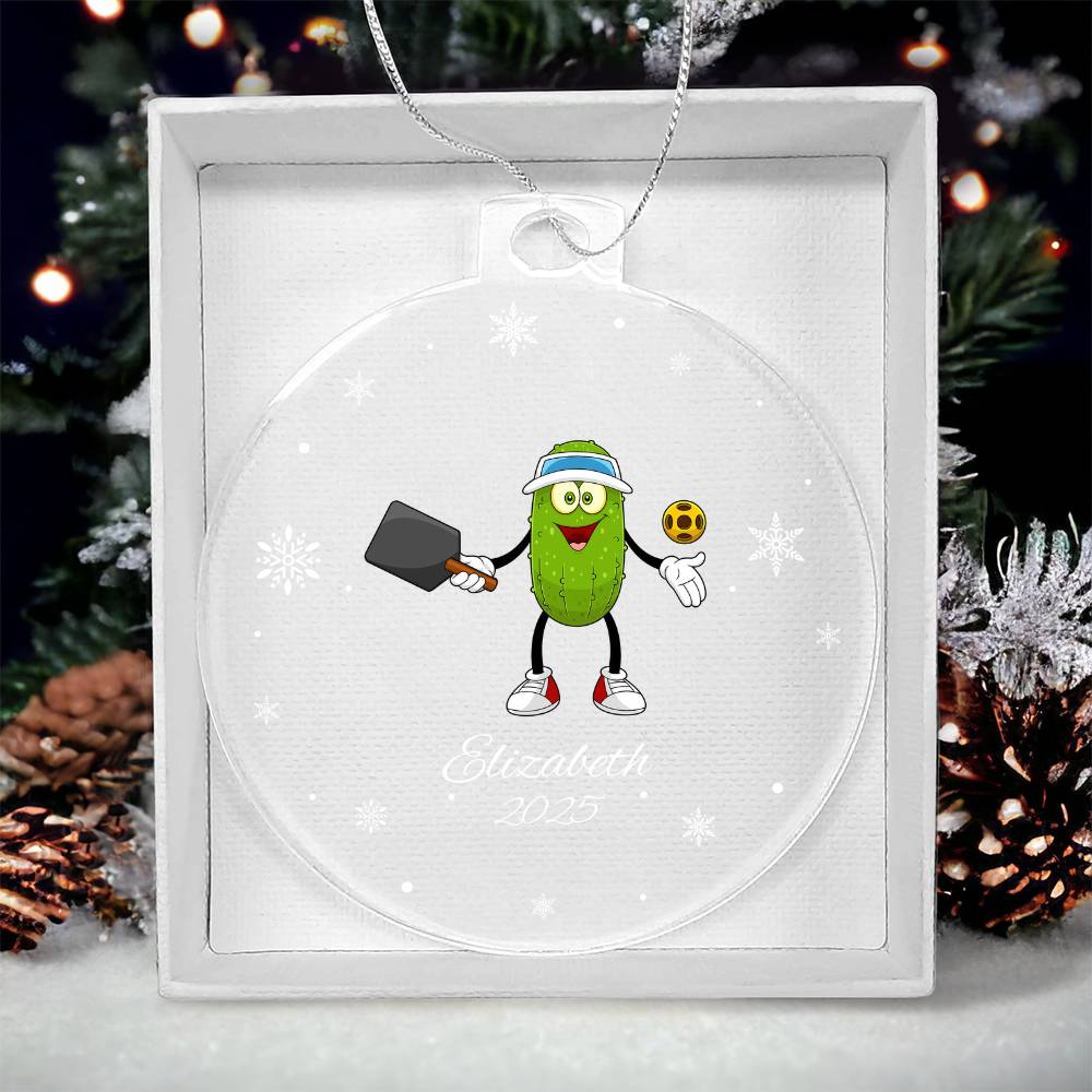 Pickleball Player Christmas Ornament