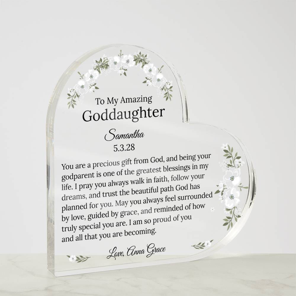 Goddaughter Acrylic Heart Gift