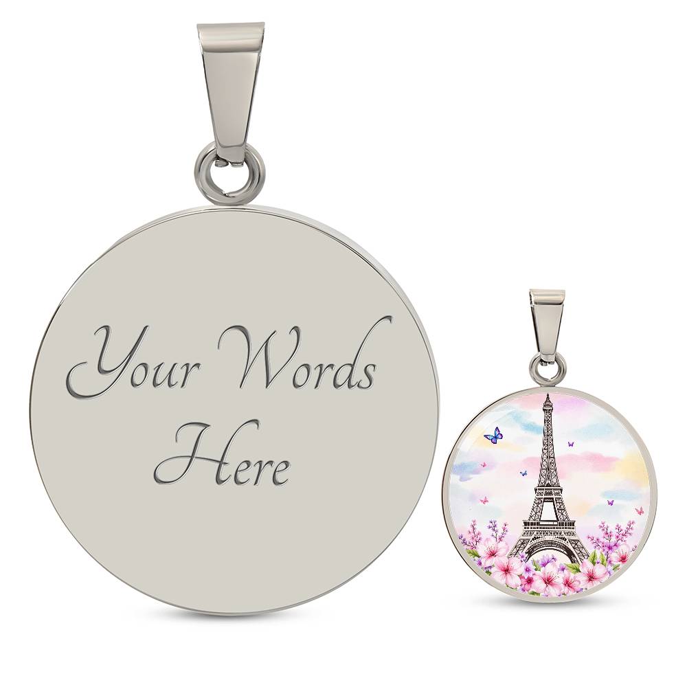 Eiffel Tower Paris Necklace with Engraving