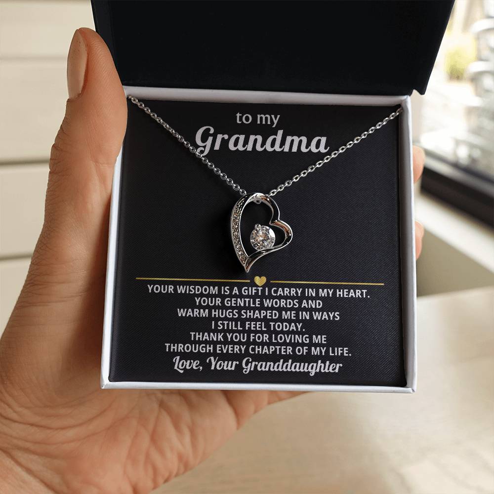 To My Grandma Necklace Gift from Granddaughter or Grandson