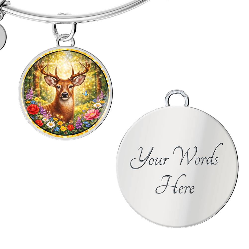 Deer Engraved Necklace Bracelet Keychain