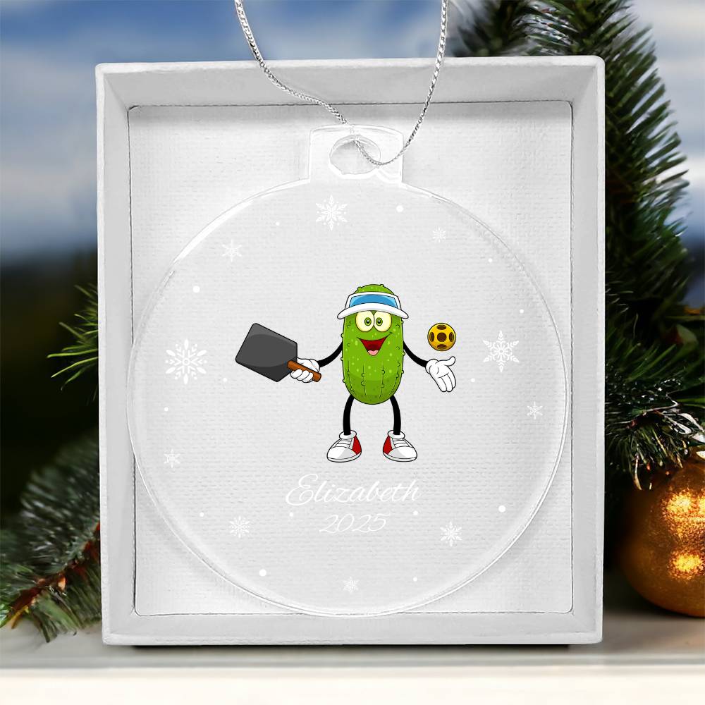 Pickleball Player Christmas Ornament