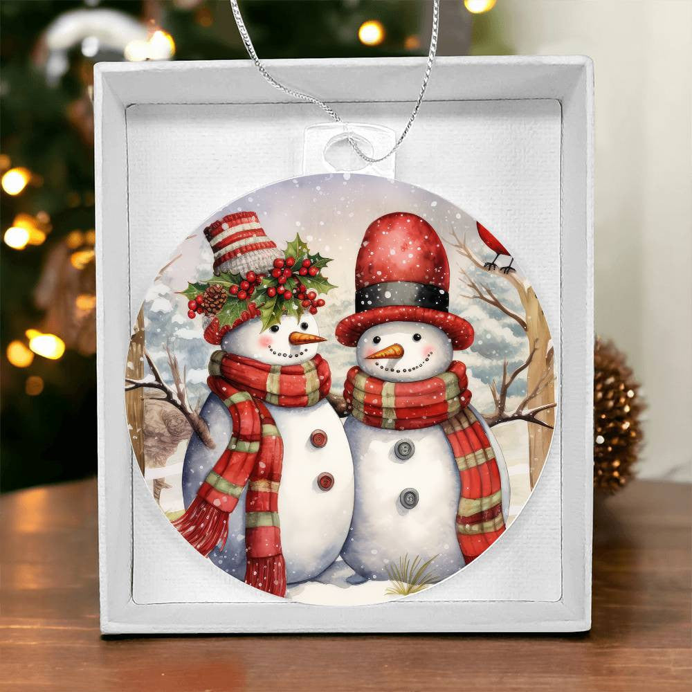 Snowman Acrylic Christmas Ornament-[Heartfelt Family Gift]