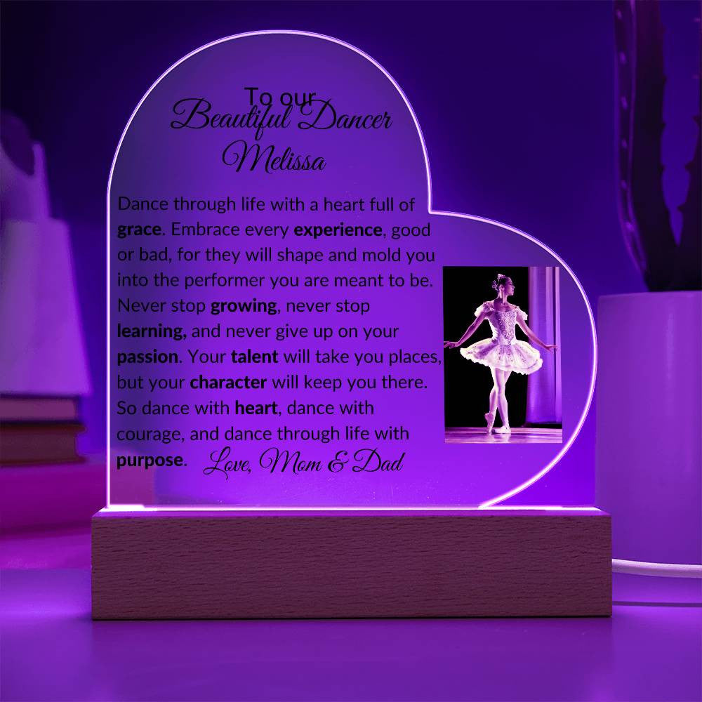 Personalized Dance Recital Acrylic Heart Plaque-[Heartfelt Family Gift]
