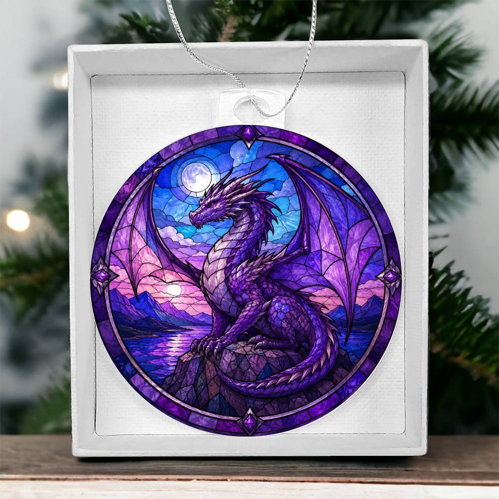 Purple Dragon Christmas Ornament