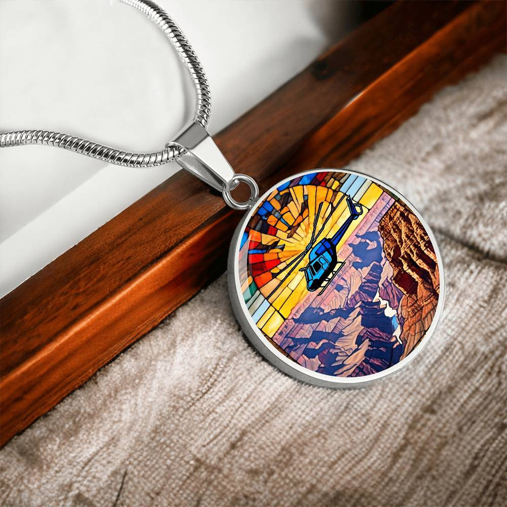 Grand Canyon Round Pendant Necklace in Gold or silver-[Heartfelt Family Gift]