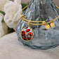 Red Poppy Flower Necklace or Bangle Bracelet with Optional Engraving-[Heartfelt Family Gift]