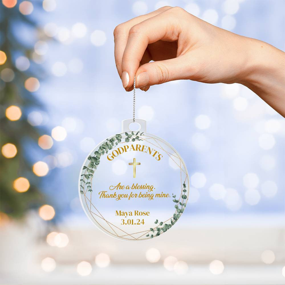 Godparents Christmas Ornament-[Heartfelt Family Gift]