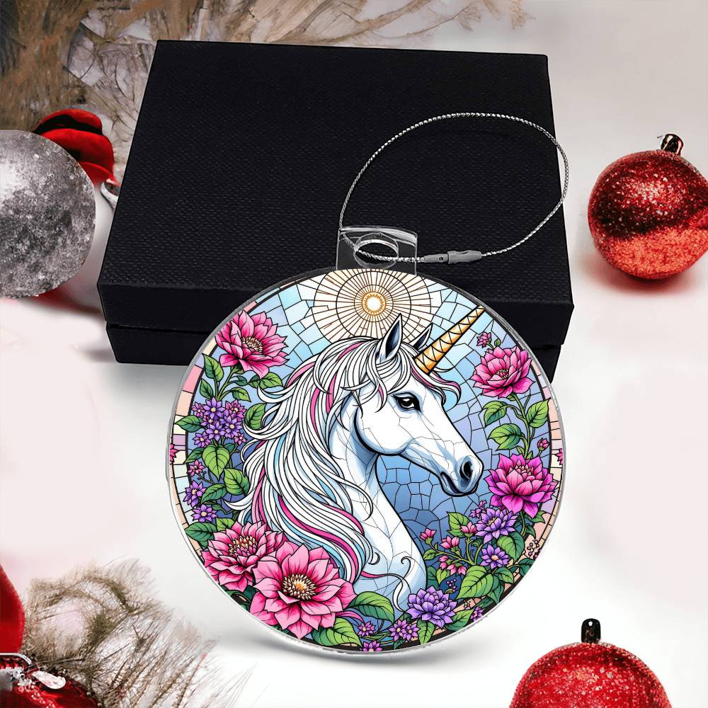 Unicorn Acrylic Christmas Ornament