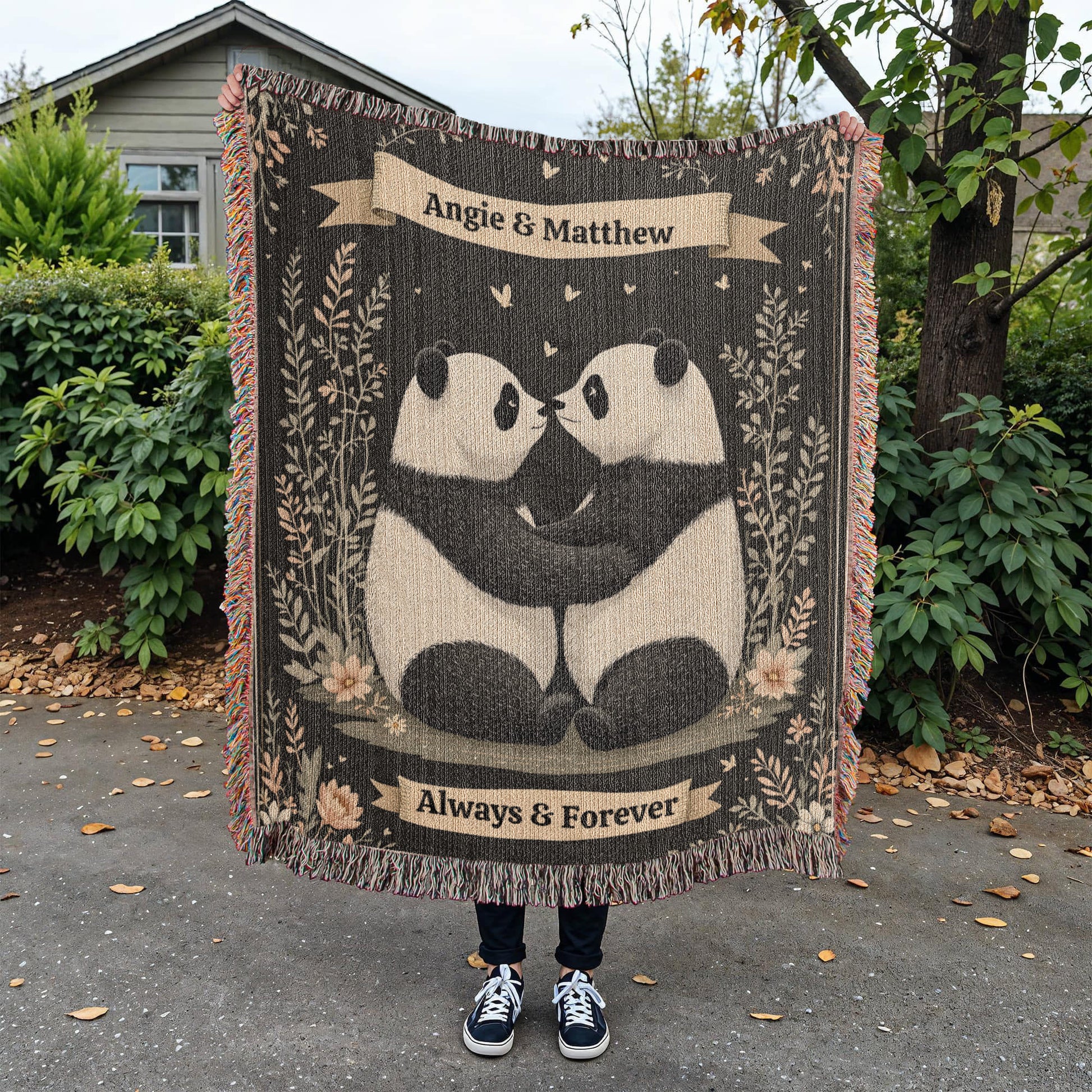Panda Couple Cuddle Blanket for Valentines Day or Anniversary-[Heartfelt Family Gift]