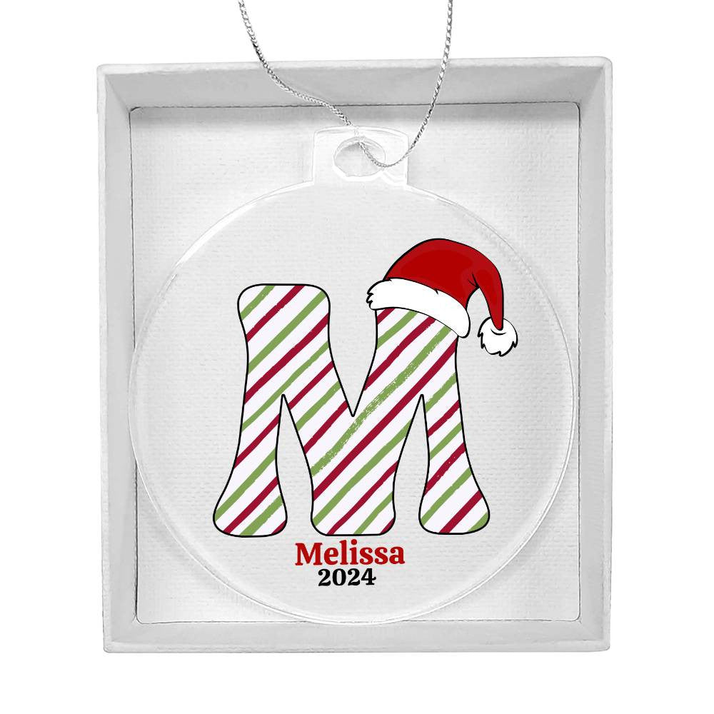 Personalized Initial Christmas Ornament - Customizable Name Holiday Decoration