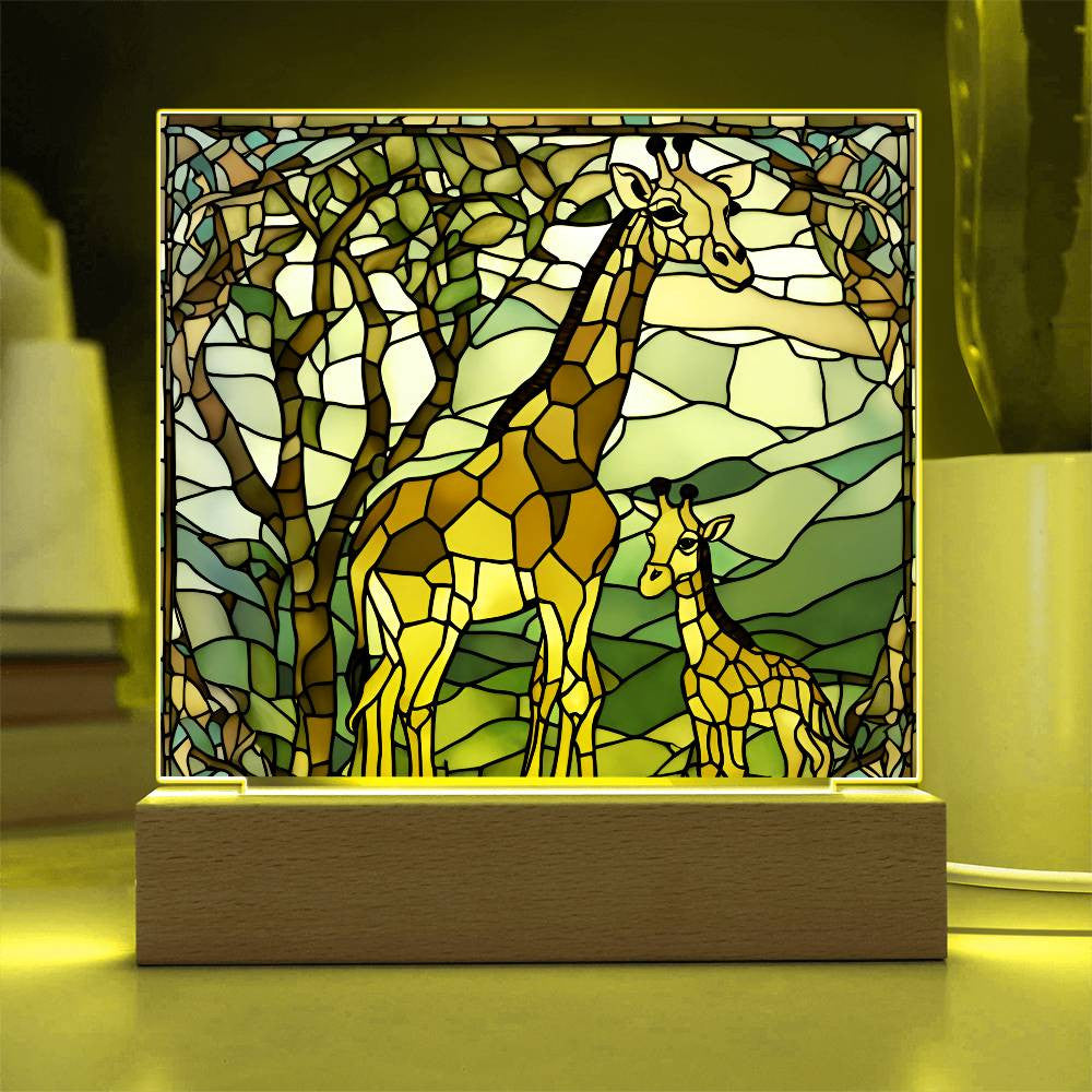 Mom and Baby Giraffe  Led Dimmable Table Nightlight-[Heartfelt Family Gift]