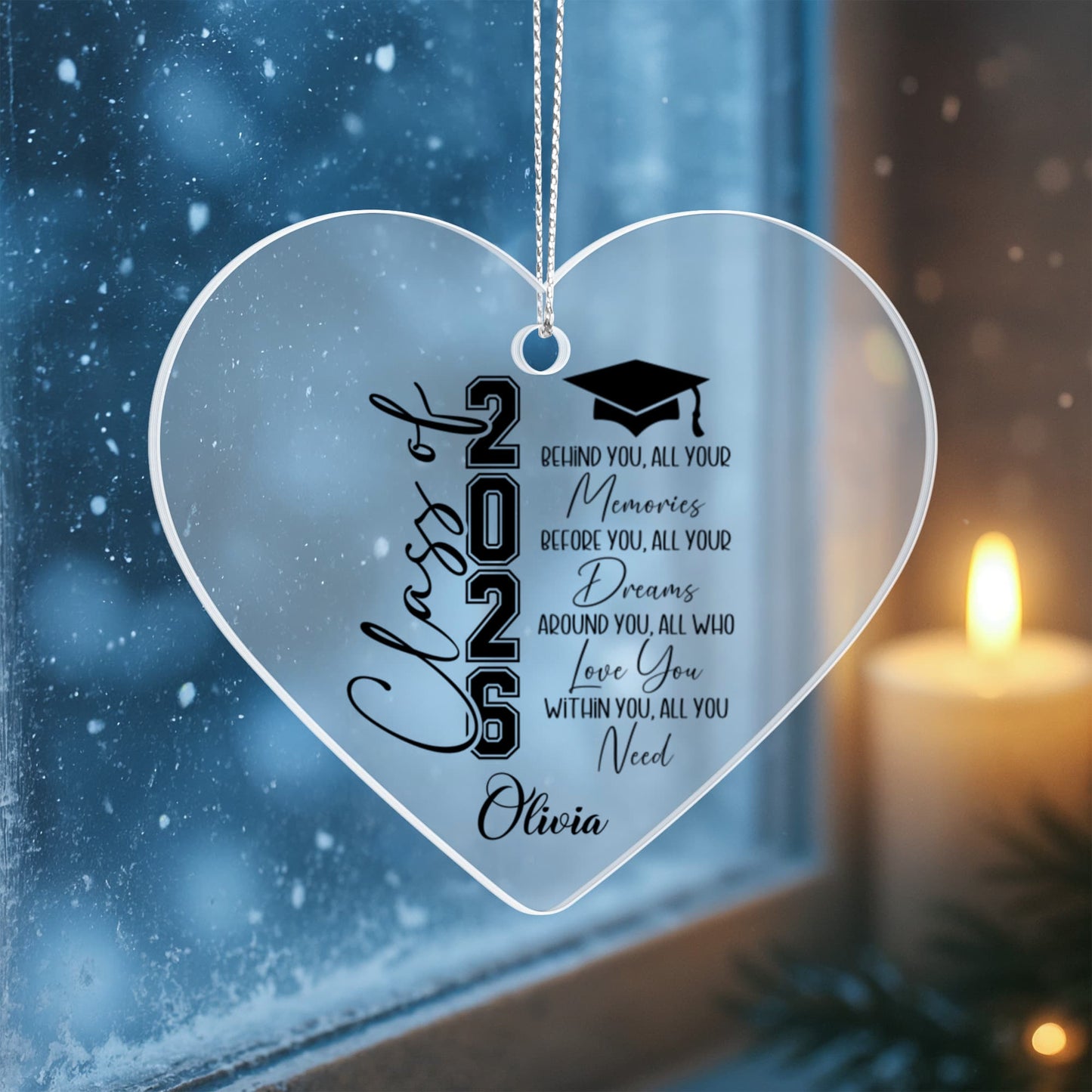 Class of 2026 Graduation Acrylic Heart Ornament