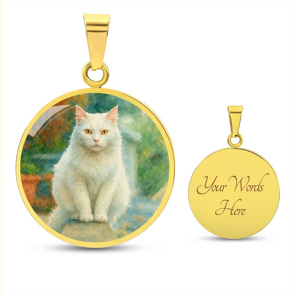 Personalized Watercolor Dog Portrait Necklace with Engraving