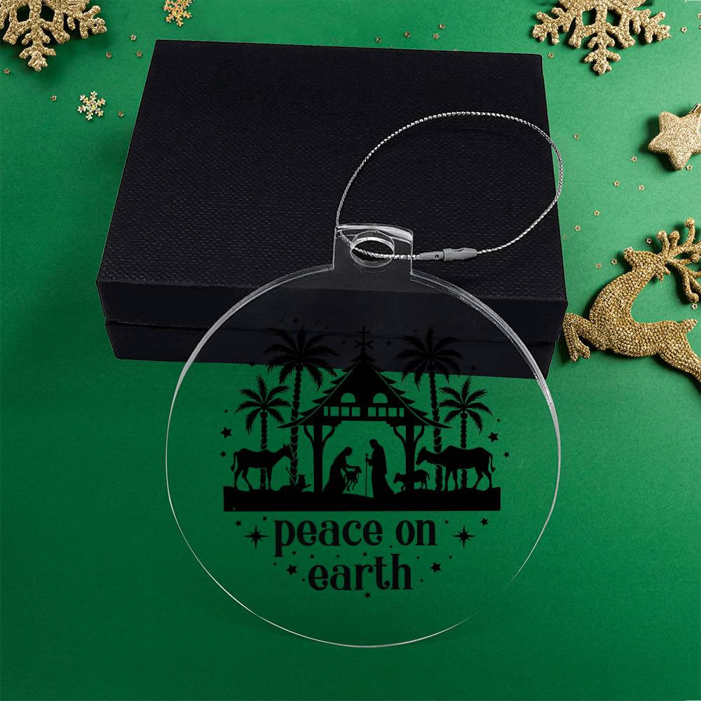 Peace on Earth Acrylic Christmas Ornament-[Heartfelt Family Gift]