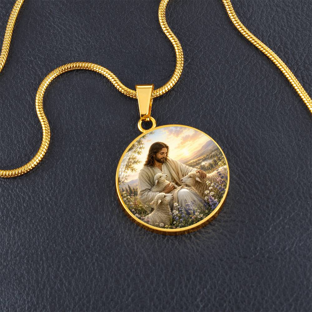 Personalized Jesus and Lamb Necklace