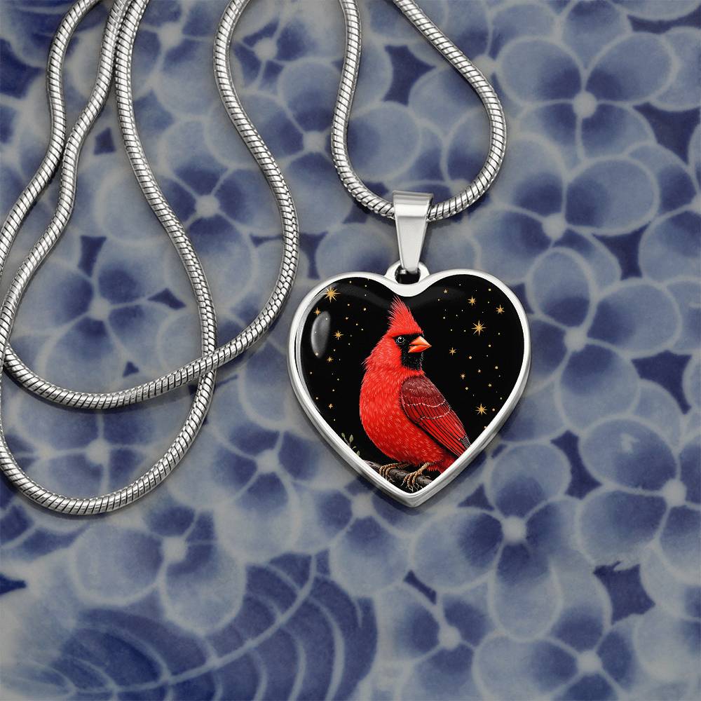 Cardinal Engraved Pendant Necklace
