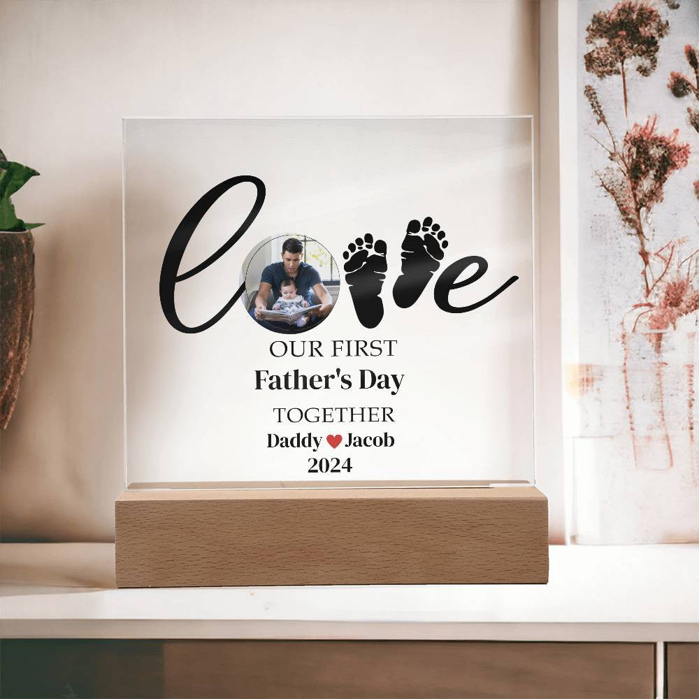1st Fathers day  or Christmas Together  Dad Mom Plaque-[Heartfelt Family Gift]