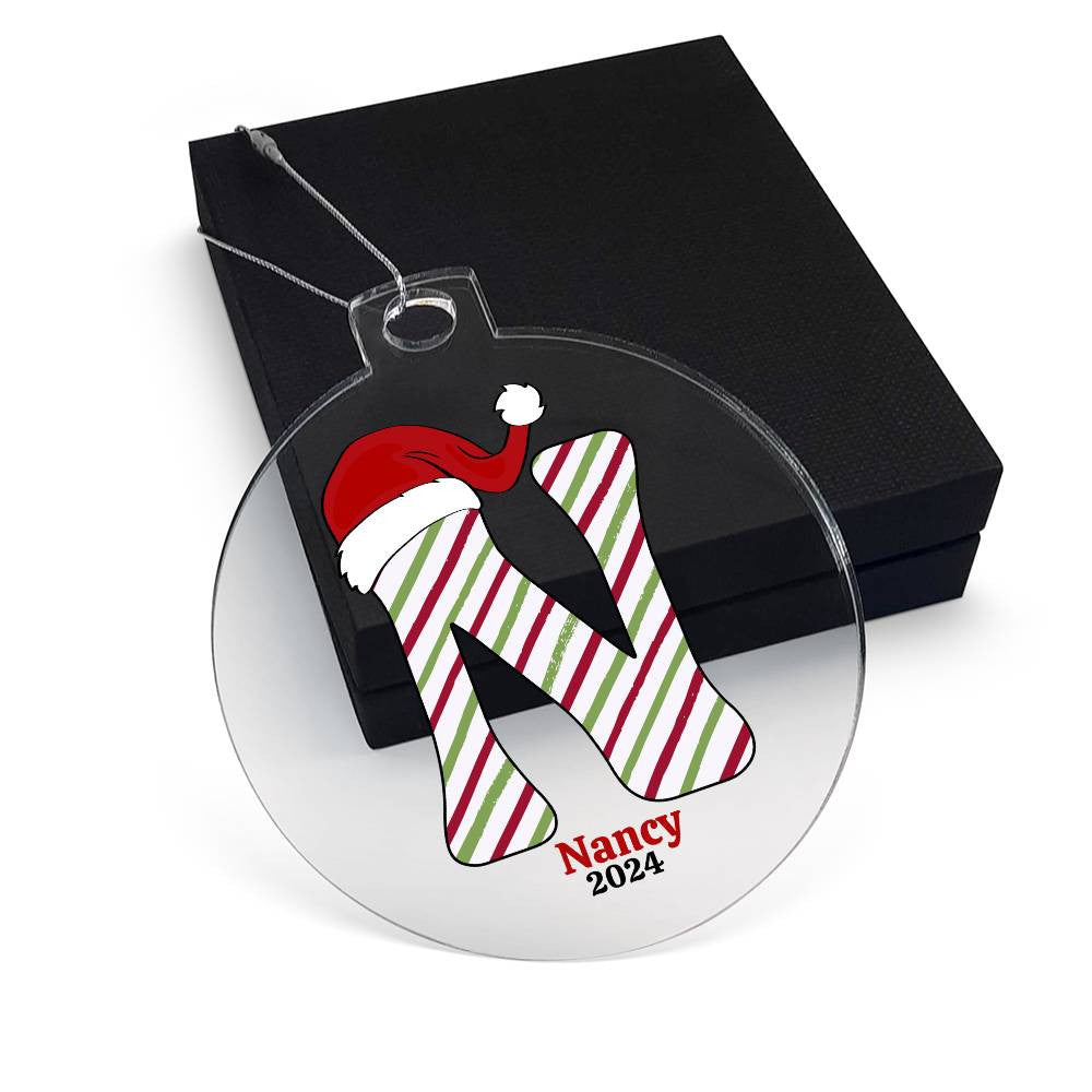 Personalized Initial Christmas Ornament - Customizable Name Holiday Decoration