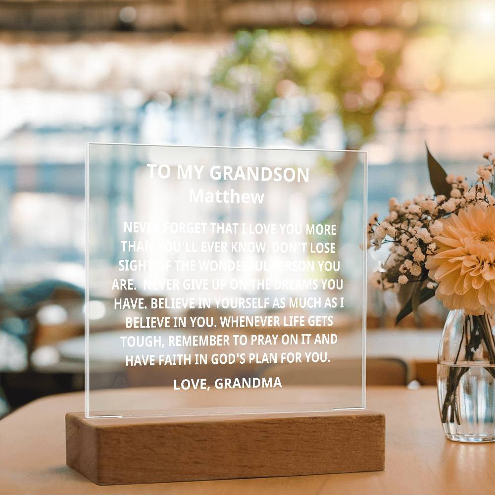 Personalized Christian Grandson Gift