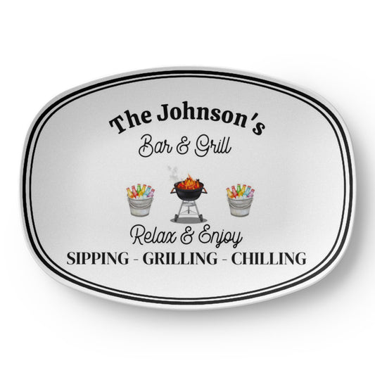 Personalized BBQ Grilling Plate 10”x14” Platter