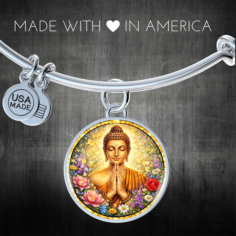 Buddha Engraved Necklace Bracelet or Keychain